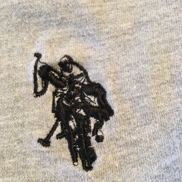 U.S. Polo ASSN sweatshirt shorts grey large Y2K - Picture 2 of 8